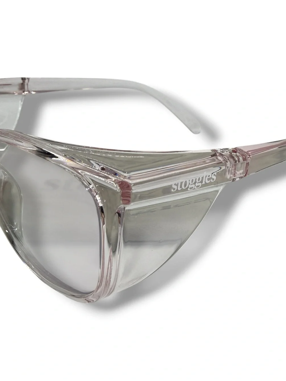 Stoggles Square Z87.1 Safety Glasses Blush Pink Anti Fog Blue Light UV READ